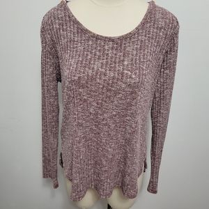 Buckle Hyfve marled ribbed zip shoulder henley size large